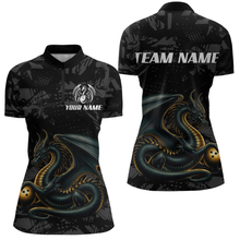 Load image into Gallery viewer, Dragon Bowling Team Shirt Custom Dragon Bowling Jersey 1/4-Zip Bowling Performance QZT640
