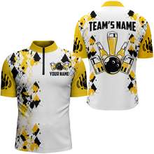 Load image into Gallery viewer, Personalized Beer Bowling Team Jerseys Quarter-Zip Bowling Shirt for Men Women QZT542