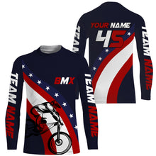 Load image into Gallery viewer, Personalized Patriotic BMX Racing Jersey UPF30+ US Bicycle Motocross Tire Track American Off-Road Adult&amp;Kid Jersey|LUT05