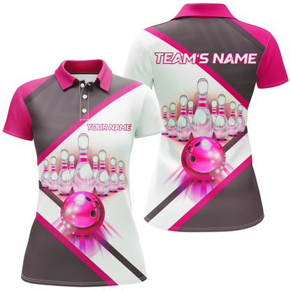 Custom Bowling Shirt for Women, Personalized Bowling Jersey , Women's Bowling Polo Shirt QZT41