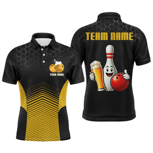 Funny Bowling Polo Shirt Bowling Team Jersey Custom Bowling Shirt for Men QZT82