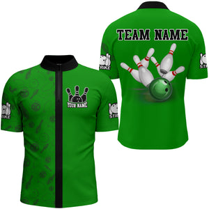 Custom Bowling Shirt for Men Bowling Jersey Bowling Team League Quarter-Zip Shirt QZT112