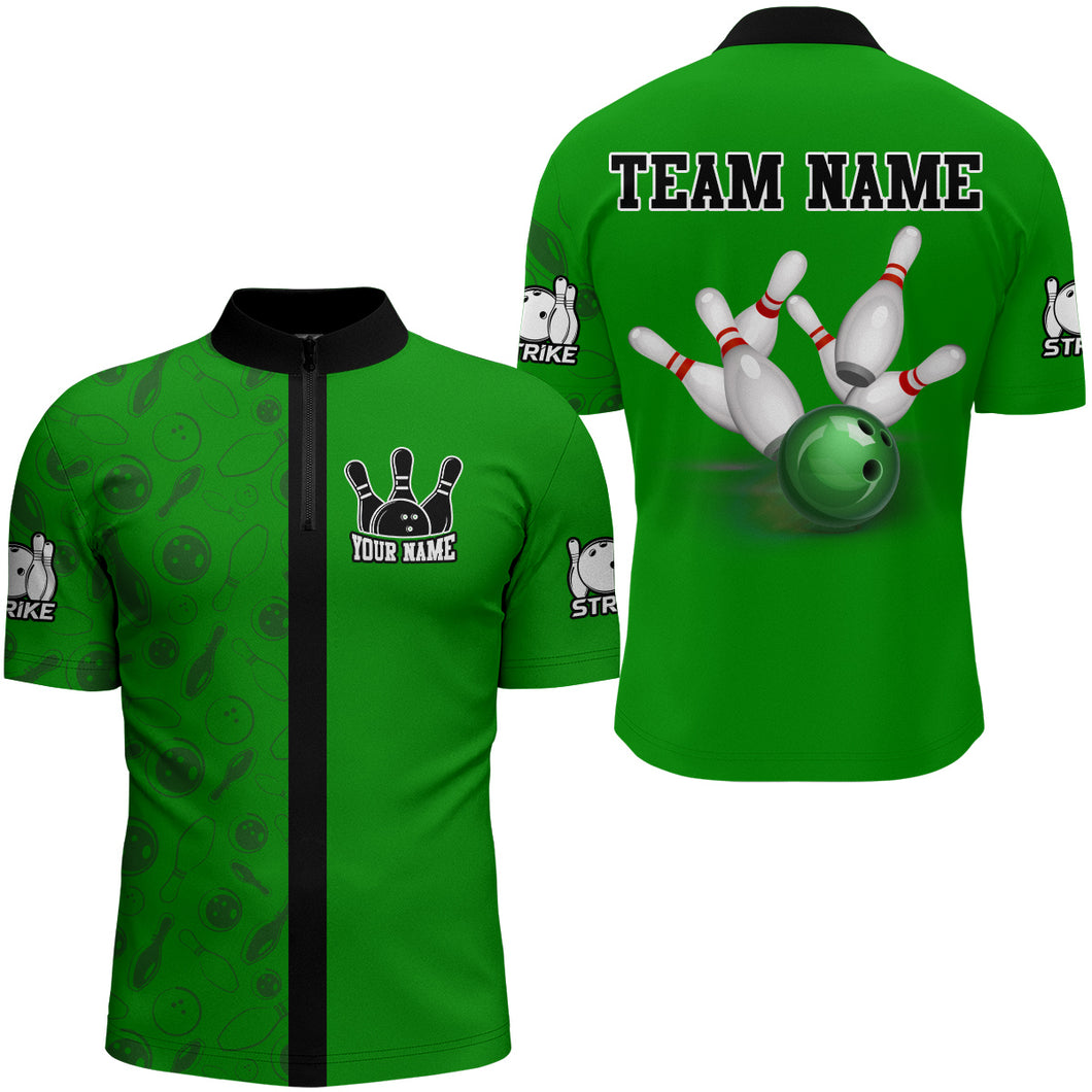 Custom Bowling Shirt for Men Bowling Jersey Bowling Team League Quarter-Zip Shirt QZT112