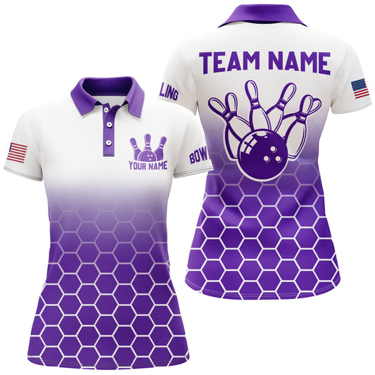 Custom Bowling Shirt for Women Bowling Jersey Bowling Team League Polo Shirt QZT73-5