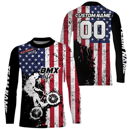 American Bicycle Jersey UPF30+ Patriotic BMX Racing Off-Road Adult&Kid BMX Life Jersey| LUT01