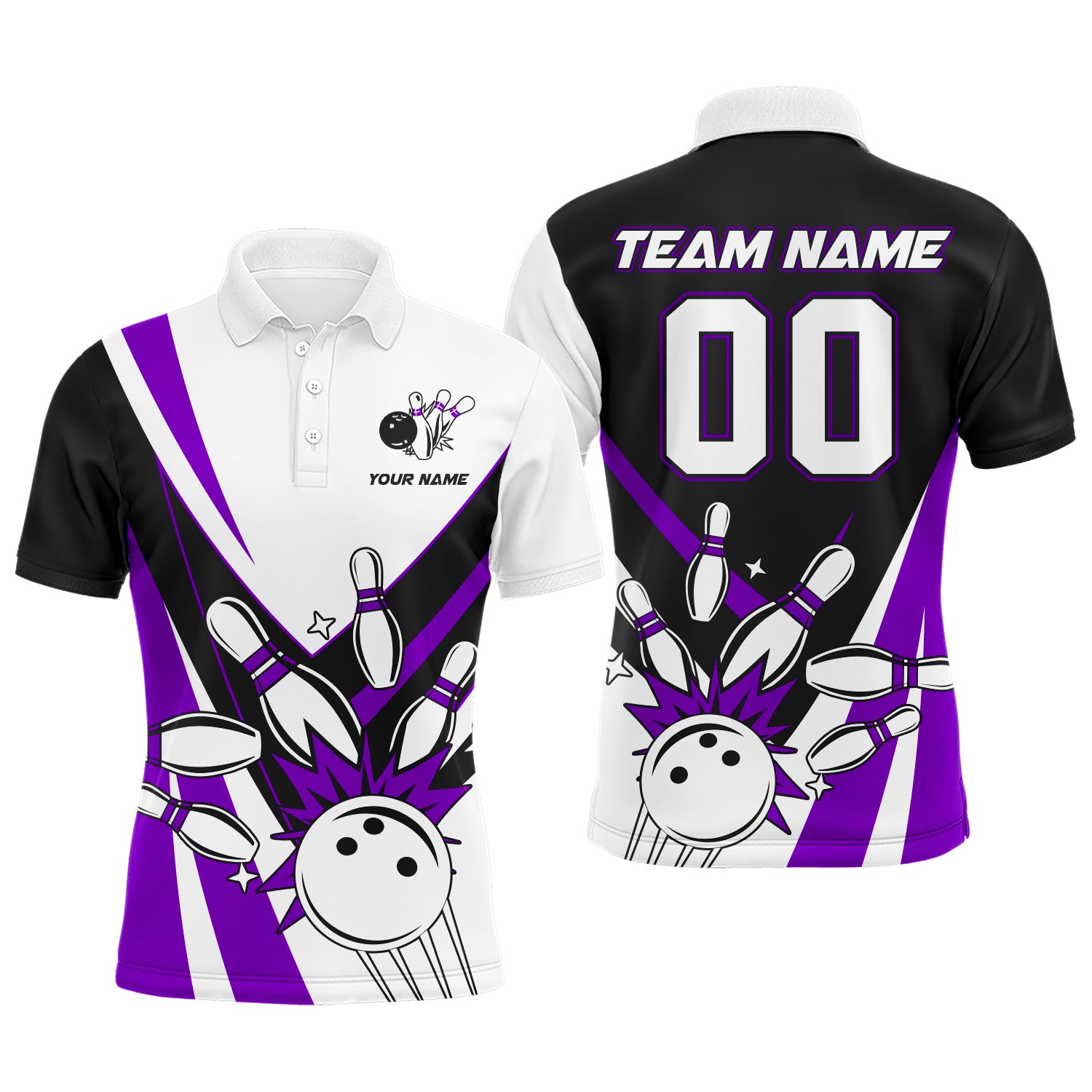 Bowling Polo Shirt for Men Custom Bowling Team Shirt Bowlers