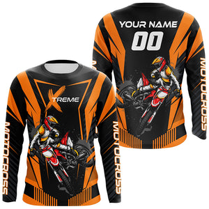 Extreme Dirt Bike Jersey Orange UPF30+ Custom Kid Men Women Motocross Riding Shirt Off-Road Jersey PDT669