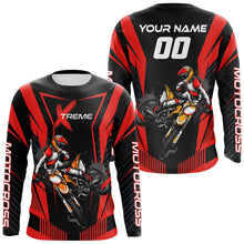 Load image into Gallery viewer, Extreme Dirt Bike Jersey Red UPF30+ Custom Kid Men Women Motocross Riding Shirt Off-Road Jersey PDT669