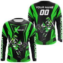 Load image into Gallery viewer, Extreme Dirt Bike Jersey Green UPF30+ Custom Kid Men Women Motocross Riding Shirt Off-Road Jersey PDT669