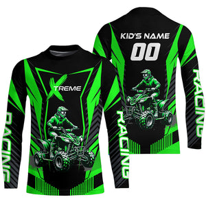 Green ATV Motocross Jersey Men Youth Upf30+ Custom Quad Bike Shirt Boys Girls Extreme Off-Road PDT898