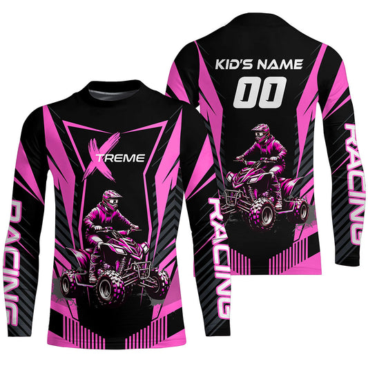 Pink ATV Motocross Jersey Men Youth Upf30+ Custom Quad Bike Shirt Boys Girls Extreme Off-Road PDT898