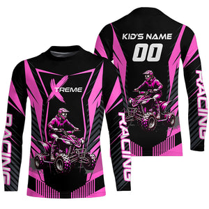 Pink ATV Motocross Jersey Men Youth Upf30+ Custom Quad Bike Shirt Boys Girls Extreme Off-Road PDT898