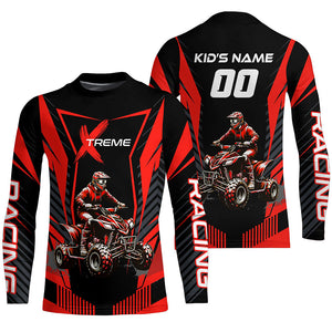 Red ATV Motocross Jersey Men Youth Upf30+ Custom Quad Bike Shirt Boys Girls Extreme Off-Road PDT898