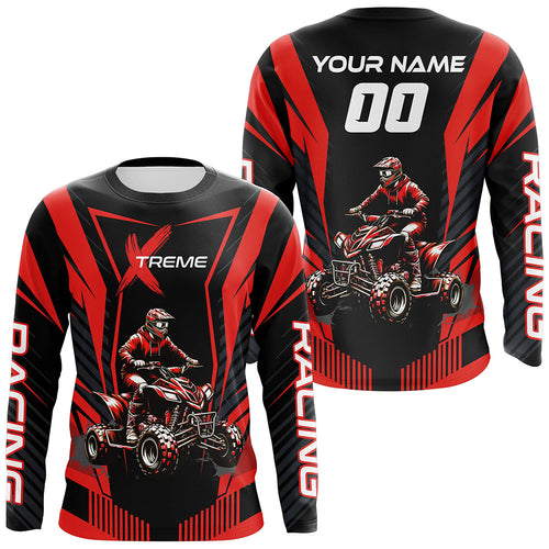 Red ATV Motocross Jersey Men Youth Upf30+ Custom Quad Bike Shirt Boys Girls Extreme Off-Road PDT898