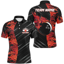 Load image into Gallery viewer, Red Flames Bowling Jersey Men Women Custom Bowling Polo Shirt For Team BDT487