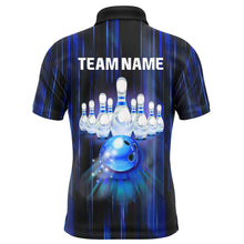 Load image into Gallery viewer, Custom Bowling Shirt For Men Blue 3D Bowling Jersey Team League Personalized Bowling Polo Shirt BDT308