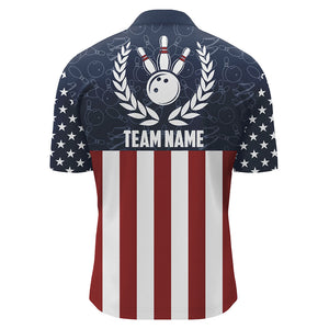 American Flag Bowling Quarter-Zip Shirt For Men Custom Bowling Shirt Team League Bowling Jersey BDT311