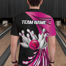 Load image into Gallery viewer, Personalized Pink Bowling Team Jersey For Men &amp; Women Custom Bowling Polo Shirt BDT457