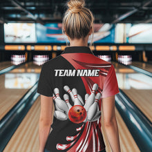 Load image into Gallery viewer, Personalized Red Bowling Team Jersey For Men &amp; Women Custom Bowling Polo Shirt BDT457