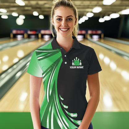 Personalized Green Bowling Team Jersey For Men & Women Custom Bowling Polo Shirt BDT457