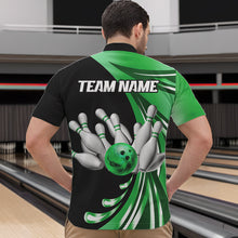 Load image into Gallery viewer, Personalized Green Bowling Team Jersey For Men &amp; Women Custom Quarter Zip Bowling Shirt BDT457