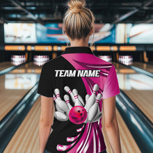 Load image into Gallery viewer, Personalized Pink Bowling Team Jersey For Men &amp; Women Custom Bowling Polo Shirt BDT457