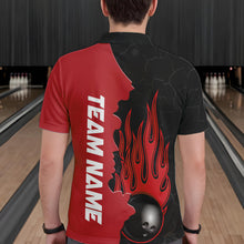 Load image into Gallery viewer, Red Flame Bowling Polo Shirt Men &amp; Women Custom Bowling Team League Jerseys BDT471