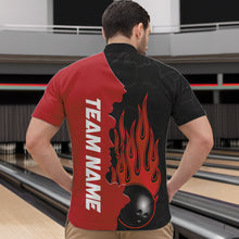 Load image into Gallery viewer, Red Flame Bowling Quarter Zip Shirt Men &amp; Women Custom Bowling Team League Jerseys BDT471