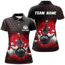 Load image into Gallery viewer, Personalized Red Bowling Jersey Men and Women Custom Bowling Polo Shirt Team BDT490
