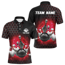 Load image into Gallery viewer, Personalized Red Bowling Jersey Men and Women Custom Bowling Polo Shirt Team BDT490