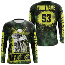 Load image into Gallery viewer, PIONAMZIOZ Green Neon Dirt Bike Jersey Men Women Kid UPF30+ Custom Motocross Off-Road Jersey MX Riding Shirt PDT665