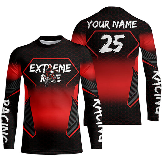 Custom Motocross Jersey Kid Men Women Upf30+ Red Dirt Bike Shirt MX Off-Road Rider Motorcycle PDT670