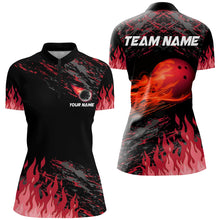 Load image into Gallery viewer, Red Flame Bowling 1/4 Zip Shirts Men And Women Custom Bowling Team Jersey Unisex Uniform Bowlers BDT523