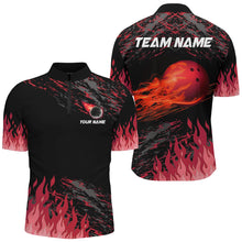 Load image into Gallery viewer, Red Flame Bowling 1/4 Zip Shirts Men And Women Custom Bowling Team Jersey Unisex Uniform Bowlers BDT523