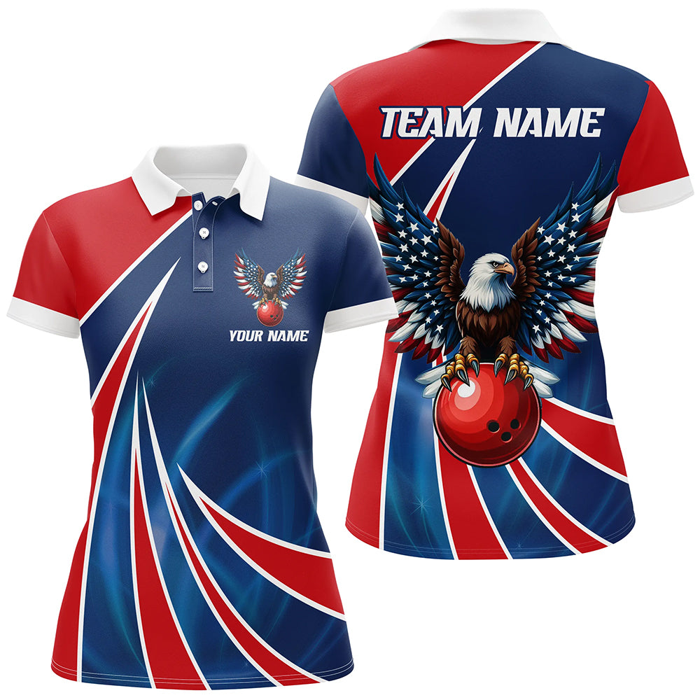 Eagle Bowling Shirts Men Women Personalized Polo Bowling Team Jersey Red Blue BDT493