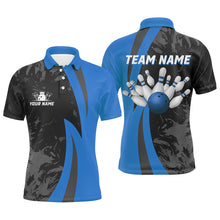 Load image into Gallery viewer, Custom Bowling Shirt Men Women Blue Camo Bowling Team Jersey Polo Bowling Shirts Unisex BDT592