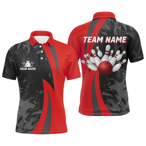 Custom Bowling Shirt Men Women Red Camo Bowling Team Jersey Polo Bowling Shirts Unisex BDT592