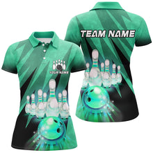 Load image into Gallery viewer, Custom Green Bowling Shirt For Couple Polo Bowling Team Jersey Men Women Bowler Gift BDT501