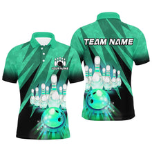 Load image into Gallery viewer, Custom Green Bowling Shirt For Couple Polo Bowling Team Jersey Men Women Bowler Gift BDT501