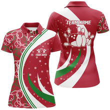 Load image into Gallery viewer, Christmas Bowling Shirt For Women Custom Bowling Jersey Team League Bowling Polo Shirt BDT385