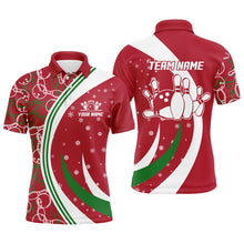 Load image into Gallery viewer, Christmas Bowling Shirt For Men Custom Bowling Jersey Team League Bowling Polo Shirt BDT385