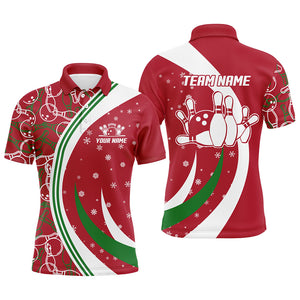 Christmas Bowling Shirt For Men Custom Bowling Jersey Team League Bowling Polo Shirt BDT385