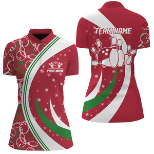 Christmas Bowling Shirt For Women Custom Bowling Jersey Team League Bowling Quarter-Zip Shirt BDT385