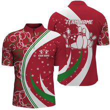 Load image into Gallery viewer, Christmas Bowling Shirt For Men Custom Bowling Jersey Team League Bowling Quarter-Zip Shirt BDT385