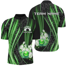 Load image into Gallery viewer, Green Light Bowling 1/4 Zip Shirt For Men Women Custom Team Bowling Jersey For Couples BDT504
