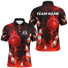 Load image into Gallery viewer, Red Flame Bowling Shirts Men &amp; Women Custom Bowling Team Jersey Polo Bowling Uniform BDT529