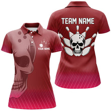 Load image into Gallery viewer, Red Skull Bowling Shirts Men &amp; Women Custom Polo Bowling Team Jersey Unisex BDT484