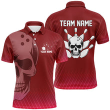 Load image into Gallery viewer, Red Skull Bowling Shirts Men &amp; Women Custom Polo Bowling Team Jersey Unisex BDT484
