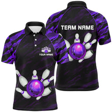 Load image into Gallery viewer, Personalized Purple Camo Bowling Polo Shirts Unisex Bowling Team Jersey Men Women BDT485