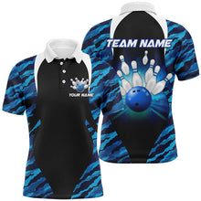 Load image into Gallery viewer, Blue Camo Bowling Shirts Men Women Bowling Jersey Unisex Custom Polo Bowling Team Shirt BDT597